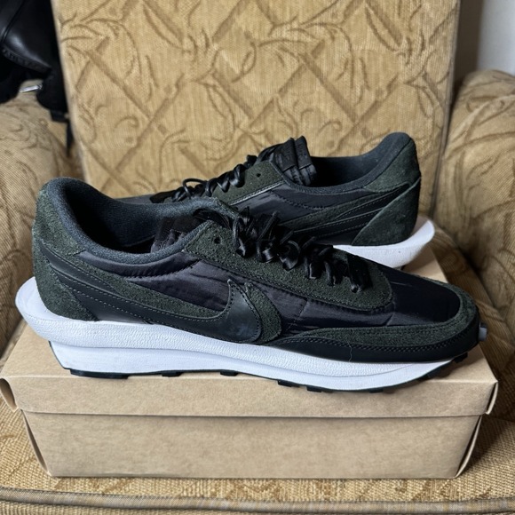 Nike sacai x LDWaffle‎ Black Nylon Athletic Sneaker M 13 Super Clean No box main image 3